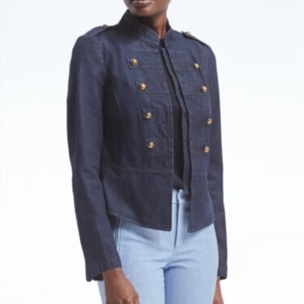Banana Republic NEW Sailor Military Denim Jean Jacket